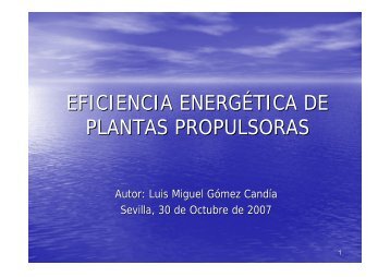 EFICIENCIA ENERGÉTICA DE PLANTAS PROPULSORAS