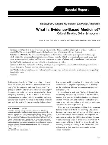 What Is Evidence-Based Medicine?1 - Surgical Planning Laboratory