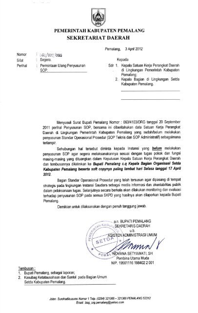 Pemerintah Kabupaten Pemalang Tnde Pemalang