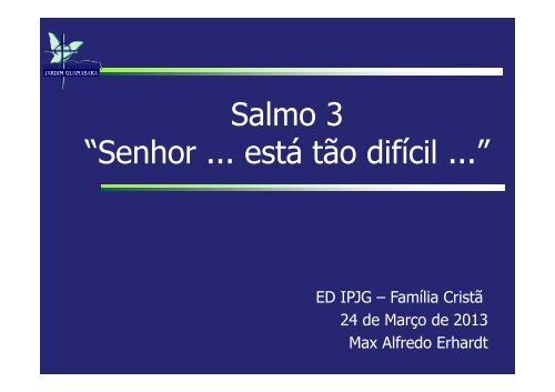 aula sobre o SALMO 3 com Max Erhardt