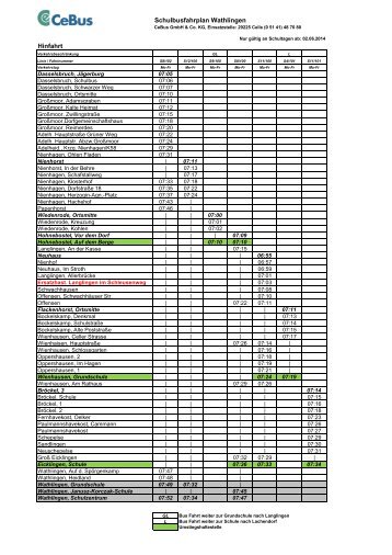 Schulbusfahrplan Wathlingen Hinfahrt - CeBus