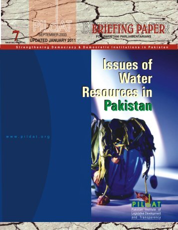 Issues of Water Resources in Pakistan - PILDAT