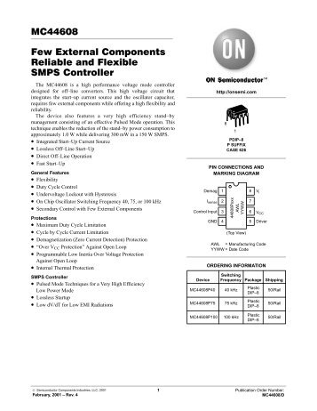 MC44608 Few External Components Reliable and Flexible ... - Intusoft