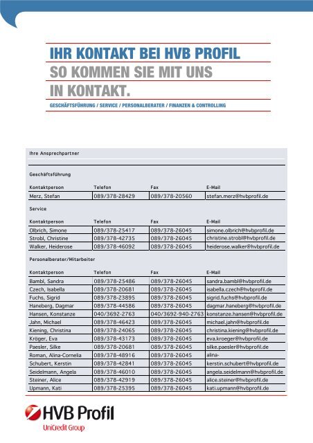 ihr kontakt bei hvb profil so kommen sie mit uns ... - HVB Profil GmbH