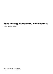 7.8.8. Taxordnung Alterszentrum Weihermatt - Gemeinde Urdorf