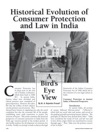 Historical Evolution of Consumer Protection and Law in India