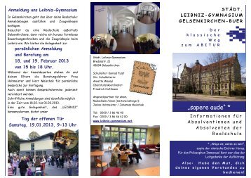 aktuellen Faltblatt - Leibniz-Gymnasium