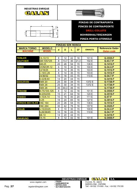 Catálogo General (archivo .pdf) - Industrias Enrique Galán, SA