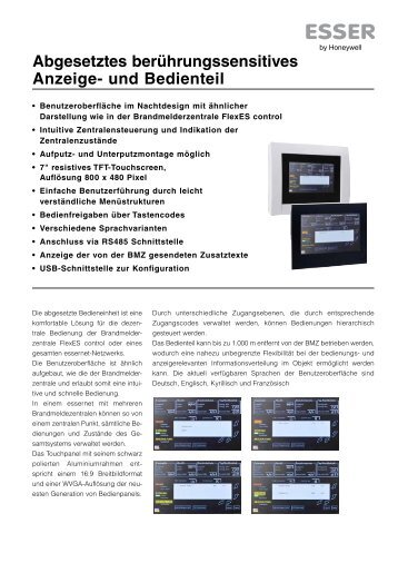 Produktinformation - ESSER by Honeywell