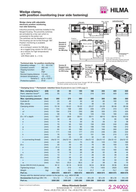 Wedge clamps for dies with tapered clamping edge Wedge clamps ...