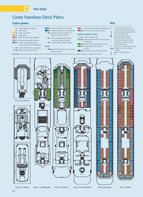 Costa Favolosa Deck Plans