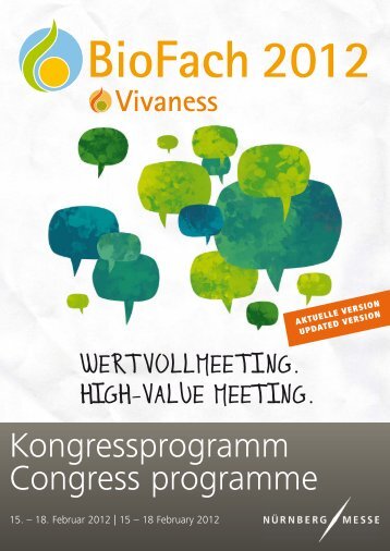 Kongressprogramm Congress programme - Vivaness