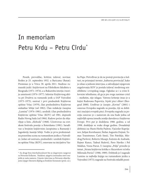 Preuzmite kompletan Äasopis broj 2 u PDF formatu - Portal kulture ...