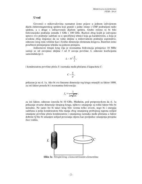 Mikrovalna elektronika - FESB