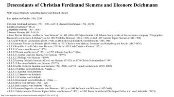 Descendants of Christian Ferdinand Siemens and Eleonore ...