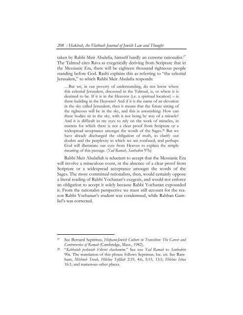 Messianic Wonders and Skeptical Rationalists - Hakirah.org