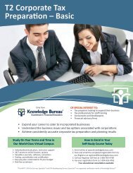 T2 Corporate Tax Preparation - Knowledge Bureau