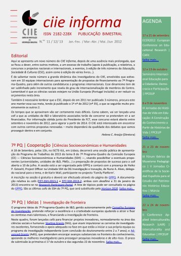 ciie informa AGENDA - Faculdade de Psicologia e de Ciências da ...