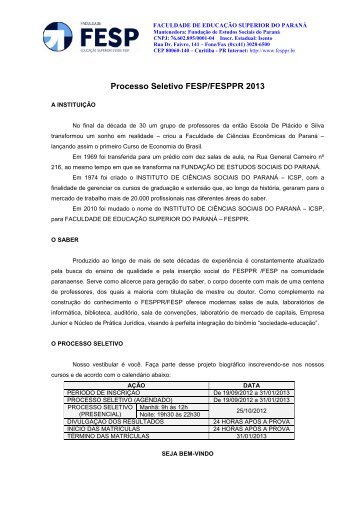 Manual do Candidato 2013 - Set - FESP