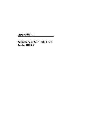 HHRA Appendix A - Onondaga Lake Cleanup