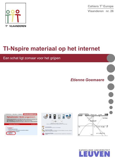 Cahier 26: TI-Nspire materiaal op het internet - TÂ³ - Vlaanderen