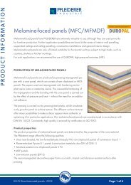 PR ODUCT INF ORMA TION Melamine-faced panels (MFC/MFMDF)