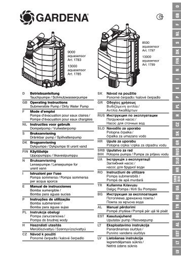 OM, Gardena, Tauchpumpe / Schmutzwasserpumpe ... - Gardena.com