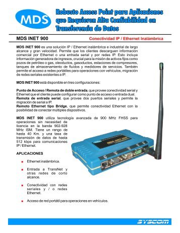 MDS INET 900 - Syscom