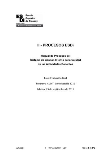 III- PROCESOS ESDi