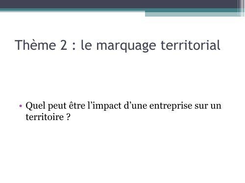 Entreprises et Territoire