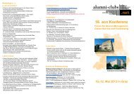Flyer 18. acn Konferenz in Graz - alumni-clubs.net