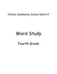 4th Grade Word Study - Clinton Community School District