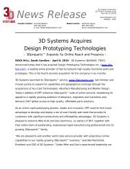 3D Systems Acquires Design Prototyping Technologies