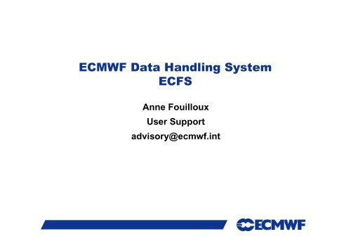 ECMWF Data Handling System ECFS