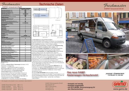 Technische Daten - Gamo Fahrzeugwerke