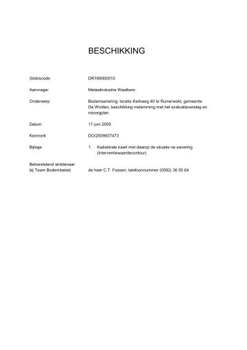 BESCHIKKING - Provincie Drenthe