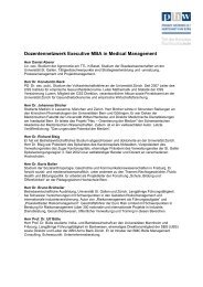 Dozentennetzwerk Executive MBA in Medical Management - PHW ...