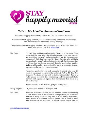 Talk to Me Like I'm Someone You Love - Stay Happily Married