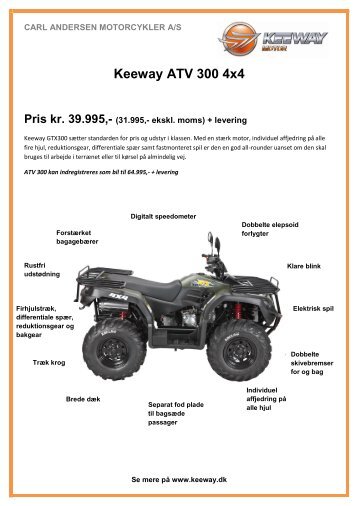 Keeway ATV 300 4x4 - Carl Andersen Motorcykler A/S