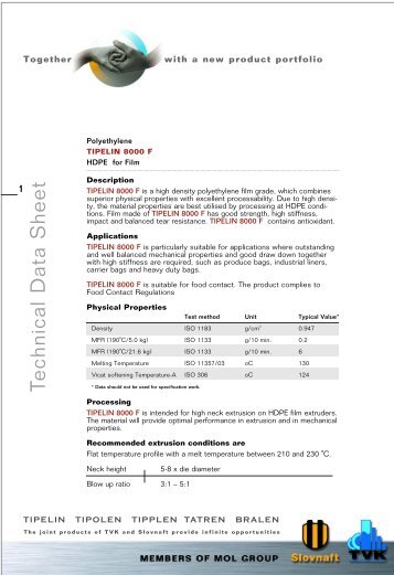 TECHNICAL D.S. / tipelin 8000F