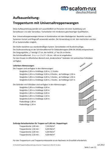 Aufbauanleitung Universal- Treppenturm 2012-07-31