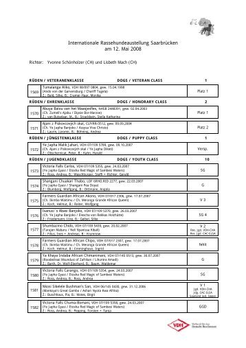 Internationale Rassehundeaustellung SaarbrÃ¼cken ... - Club ELSA eV