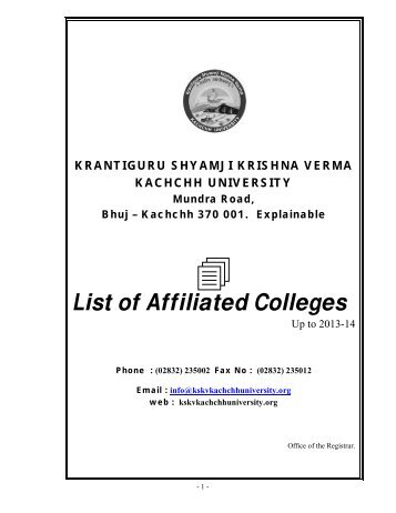 List of Affiliated Colleges