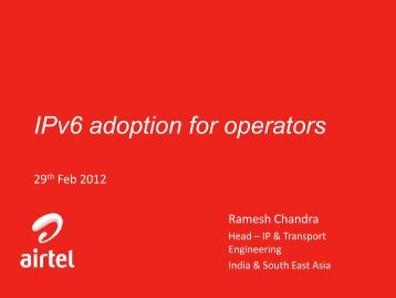 IPv6 adoption for operators