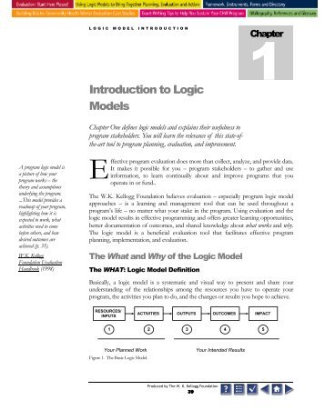 Chapter 1: Introduction To Logic Models . . . . . . . . . . . . . . . . . . 39