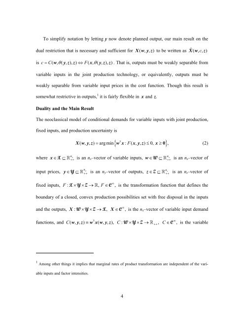 Duality Theory for Variable Costs in Joint Production* - ResearchGate