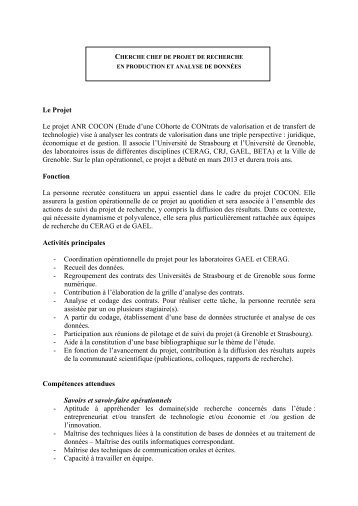 ANR COCON Fiche de poste chef projet-1 - Pacte