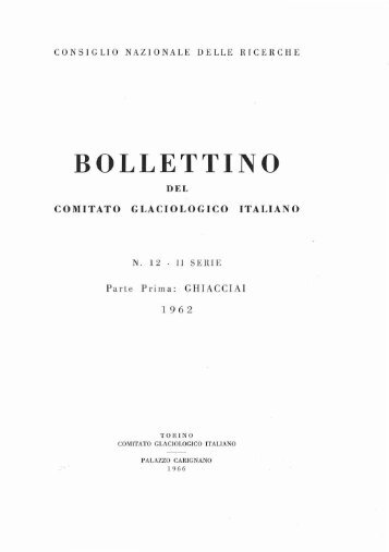 BOLLETTINO - Comitato Glaciologico Italiano