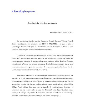 InsubmissÃ£o nos tiros-de-guerra - BuscaLegis - UFSC