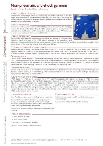 Non-pneumatic anti-shock garment pdf, 259kb - World Health ...